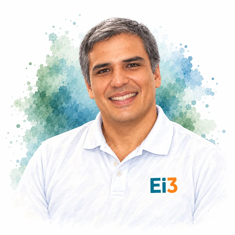 Retrato en acuarela de José Ignacio Salcedo, Fundador y CEO de Evolución i3