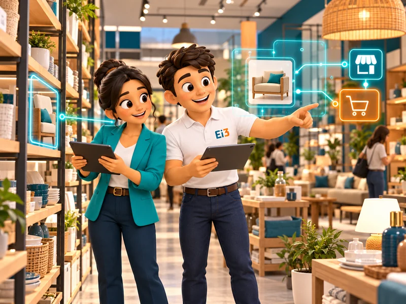 Encargada de tienda y consultor de Evolución i3 conectan el inventario de la tienda física con la venta en línea.
